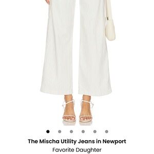 Favorite Daughter White Striped Wide Leg Jeans